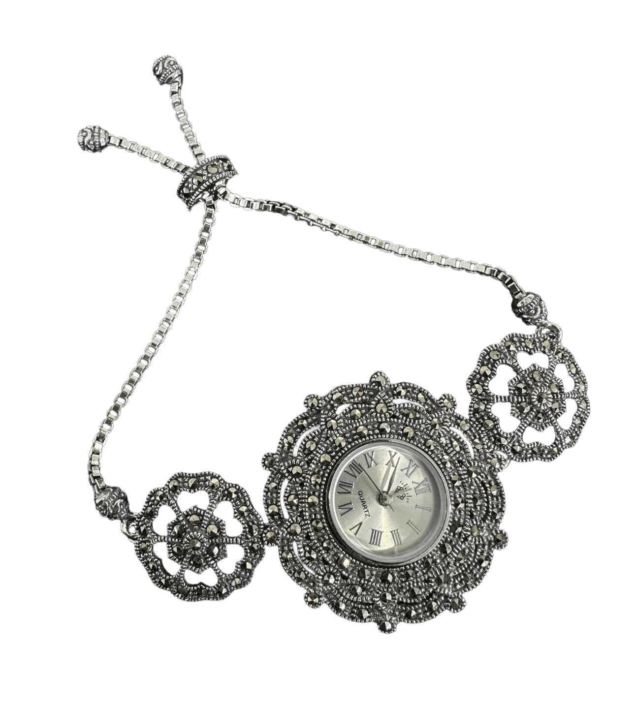 Montre Régina, boîtier et bracelet pavés de marcassites